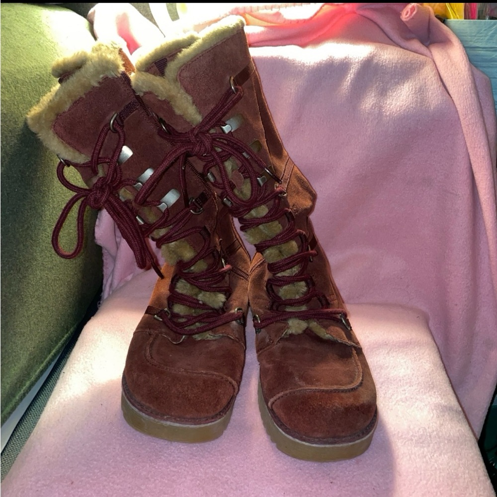 Chunky 90’s Y2K Report Icon Boots Women’s Size 9 Maroon Platform Bratz